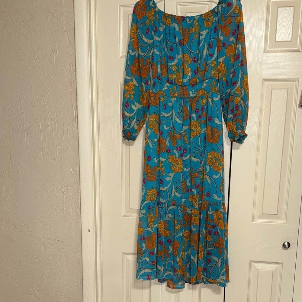 Sofia by Sofia Vergara Blue and Orange Floral Dress size small - Picture 5 of 5